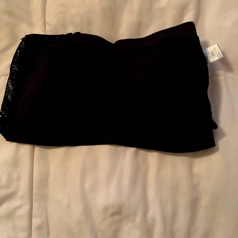 Zenana Outfitters black OS strapless bralette lace back